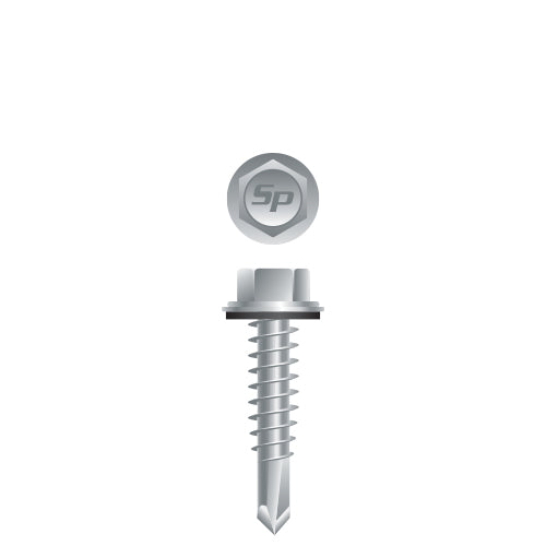 #12 Strong-Point Hex Washer Head w/Washer 12-14 x 2-1/2, Strong-Shield