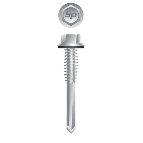 #12 Strong-Point Hex Washer Head w/Washer 12-24 x 1-1/4, Strong-Shield