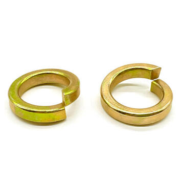 7/16" Grade 8 High Collar Split Lock Washers Zinc Yellow