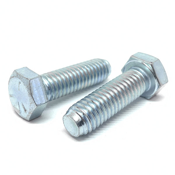 1/2-13x7/8" Hex Cap Screws Grade 5 Bolts Zinc Clear