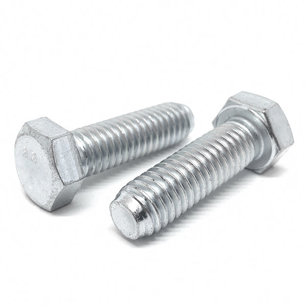 M8-1.25x45 Class 8.8 Full Thread Hex Cap Screws Zinc Clear