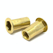 #8-32 UNC (.020-.080) Steel Hex Rivet Nut Zinc Yellow