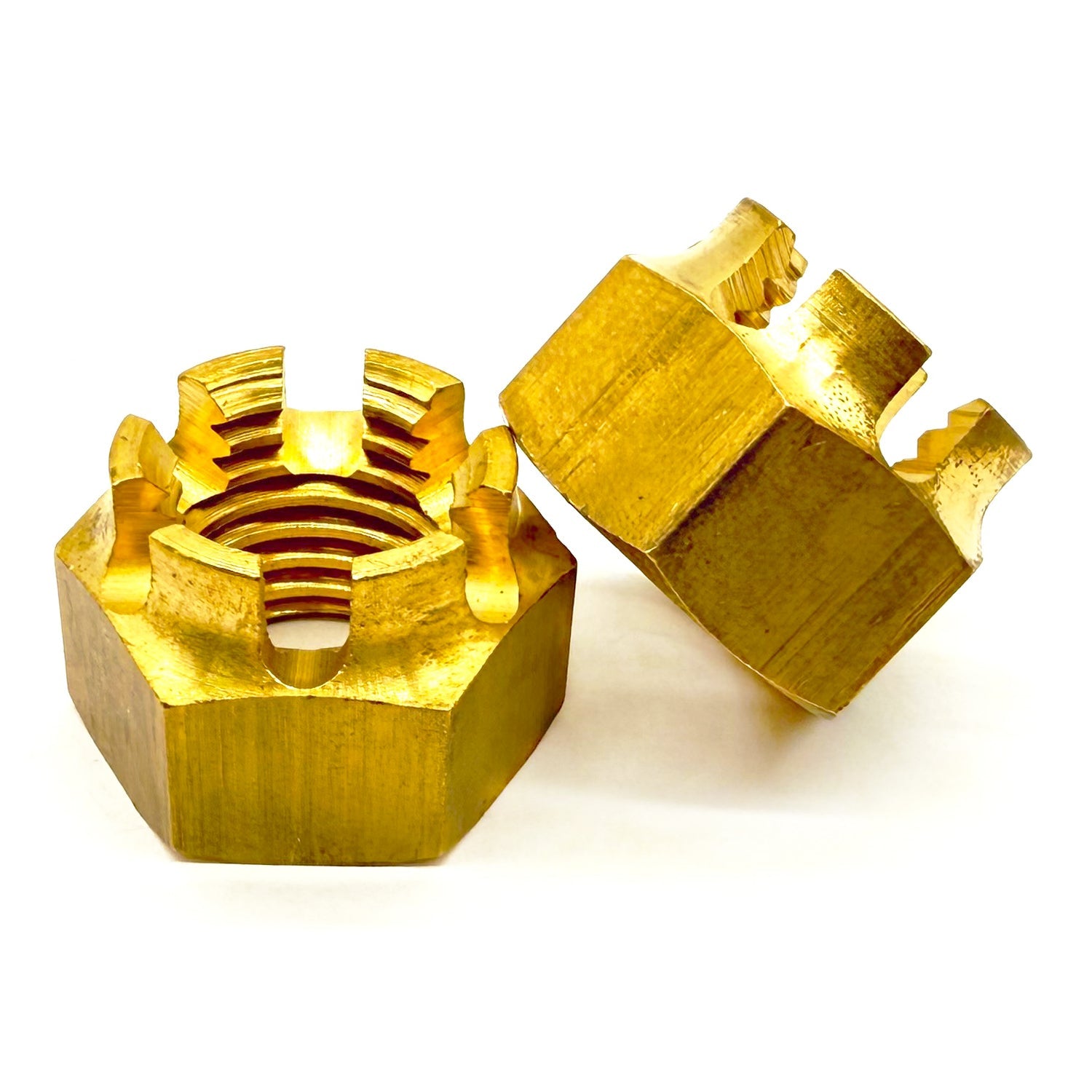#10-32 Brass Slotted Hex Nuts