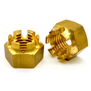 3/4"-10 Brass Slotted Hex Nuts