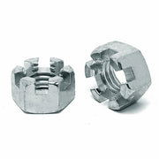 5/8"-11 Slotted Finished Hex Nuts Zinc Clear