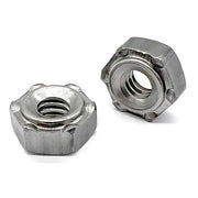 1/4"-20 6 Prong Short Pilot Hex Weld Nuts