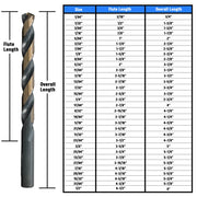 23/64" HSS Black & Gold KFD Split Point Jobber Length Drill Bit Killer Force Drill Bit