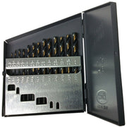 13 Piece HSS Black & Gold KFD Split Point Mechanics Length Drill Bit Set, 1/16" - 1/4"