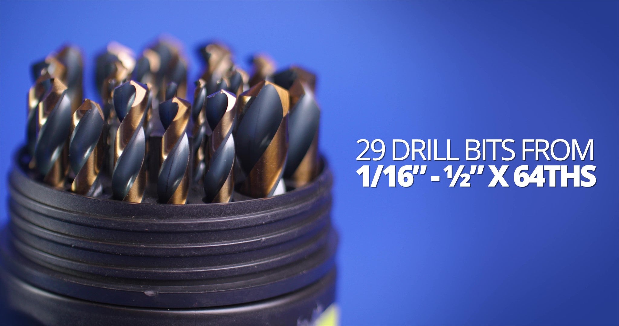 29 Piece HSS Contractor Bit Cooler Drill Bit Set, 1/16" - 1/2"