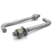 5/8"x12"x2"x3" L Shaped Anchor Bolts with Nuts and Washers Galvanized