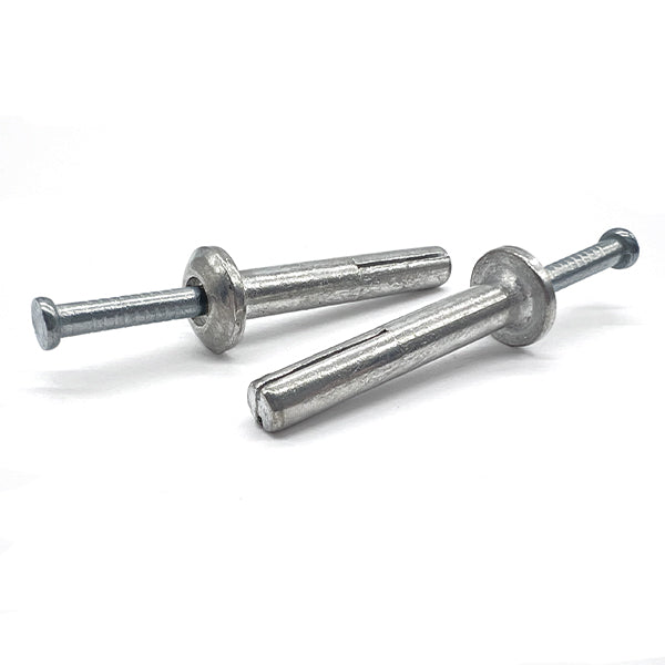 1/4"x2" Mushroom Head Hammer Drive Anchors Zinc Alloy w/ Zinc Plated Nails