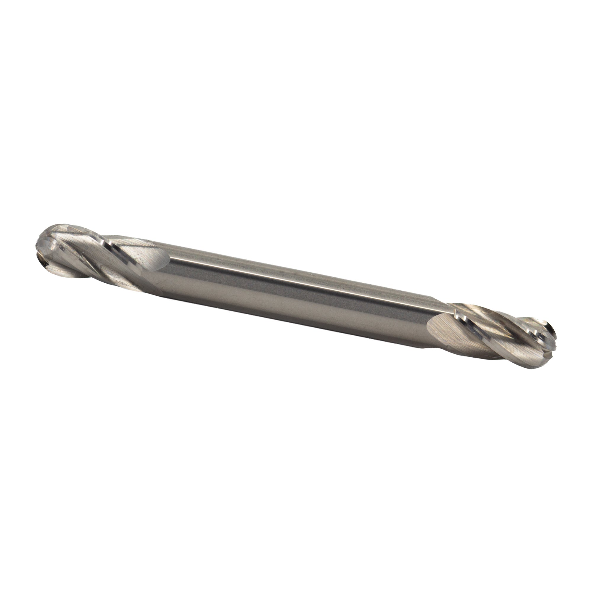 1/4" Carbide 4 Flute Double End Stub Ball End Mill