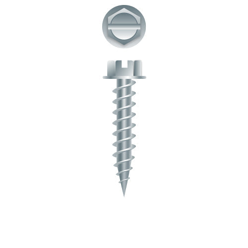 #10 SLT Strong-Point Hex Washer Head 10 x 1, 1/4 A.F., Zinc