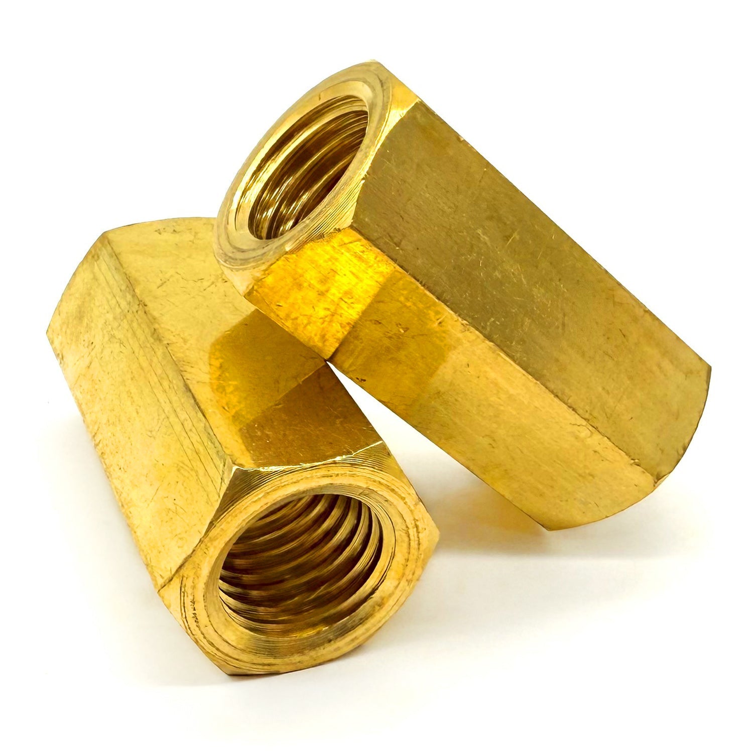 3/8"-16 X 1-1/8" Brass Coupling Nut