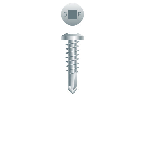 #8 Strong-Point Pan Head 8-18 x 1/2, SQ, Zinc