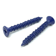 3/16x3-1/4" Phillips Flat Head Concrete Screws Piercing Point Blue Finish