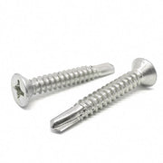 #10x1-1/4" Stainless Steel Phillips Flat Head #3 Point Self Drilling Screws