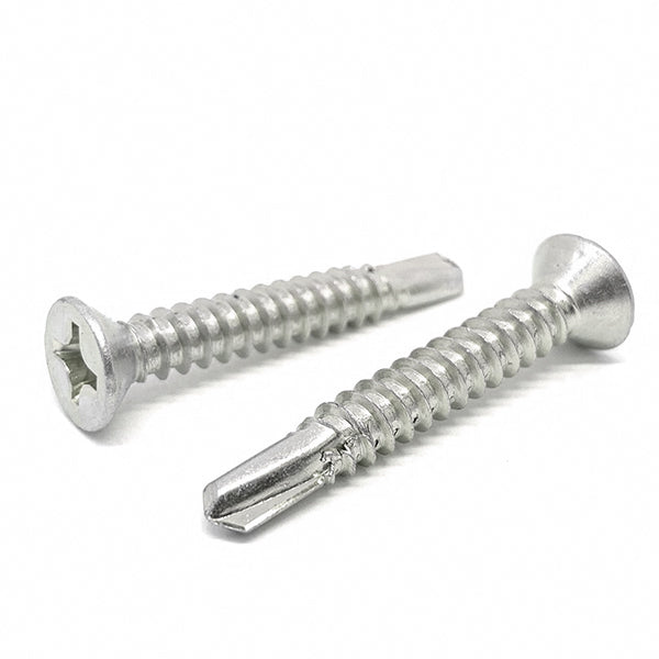 #6x1-1/2"  Stainless Steel Phillips Flat Head #2 Point Self Drilling Screws