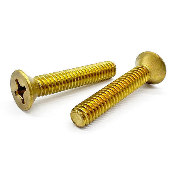 #8-32x3/4" Brass Phillips Flat Head Machine Screws