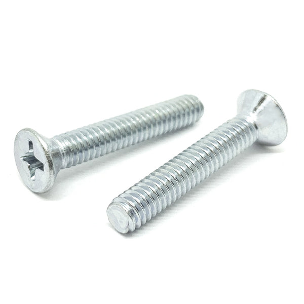 #8-32x3/8" Phillips Flat Head Machine Screws Steel Zinc