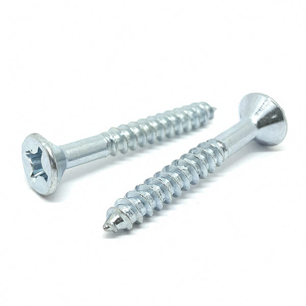 #14x3" Phillips Flat Head Wood Screws Zinc Clear