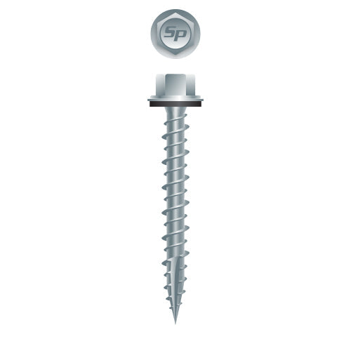 #10 Hi-Strong-Point Hex Washer Head w/ Washer 10-14 x 1, Hi-Low, Type '17', Strong-Shield