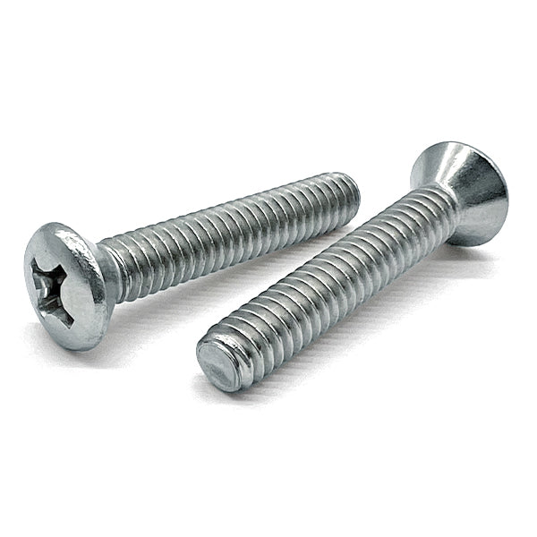 #10-24x1-3/4" Phillips Oval Head Machine Screws Zinc Clear