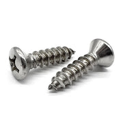 #6x1" 18-8 Stainless Steel Phillips Oval Head Type A Self Tapping Screws