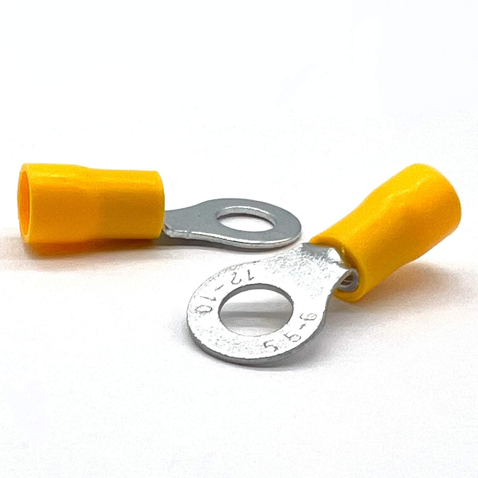 Yellow PVC/Vinyl #10 Diameter Ring Crimp Connector, AWG 12-10