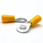 Yellow PVC/Vinyl #10 Diameter Ring Crimp Connector, AWG 12-10
