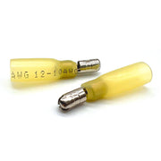 Yellow Heat Shrink Marine Grade Male Bullet Connectors, AWG 12-10