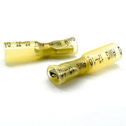 Yellow Heat Shrink Female Spade Connectors, AWG 12-10