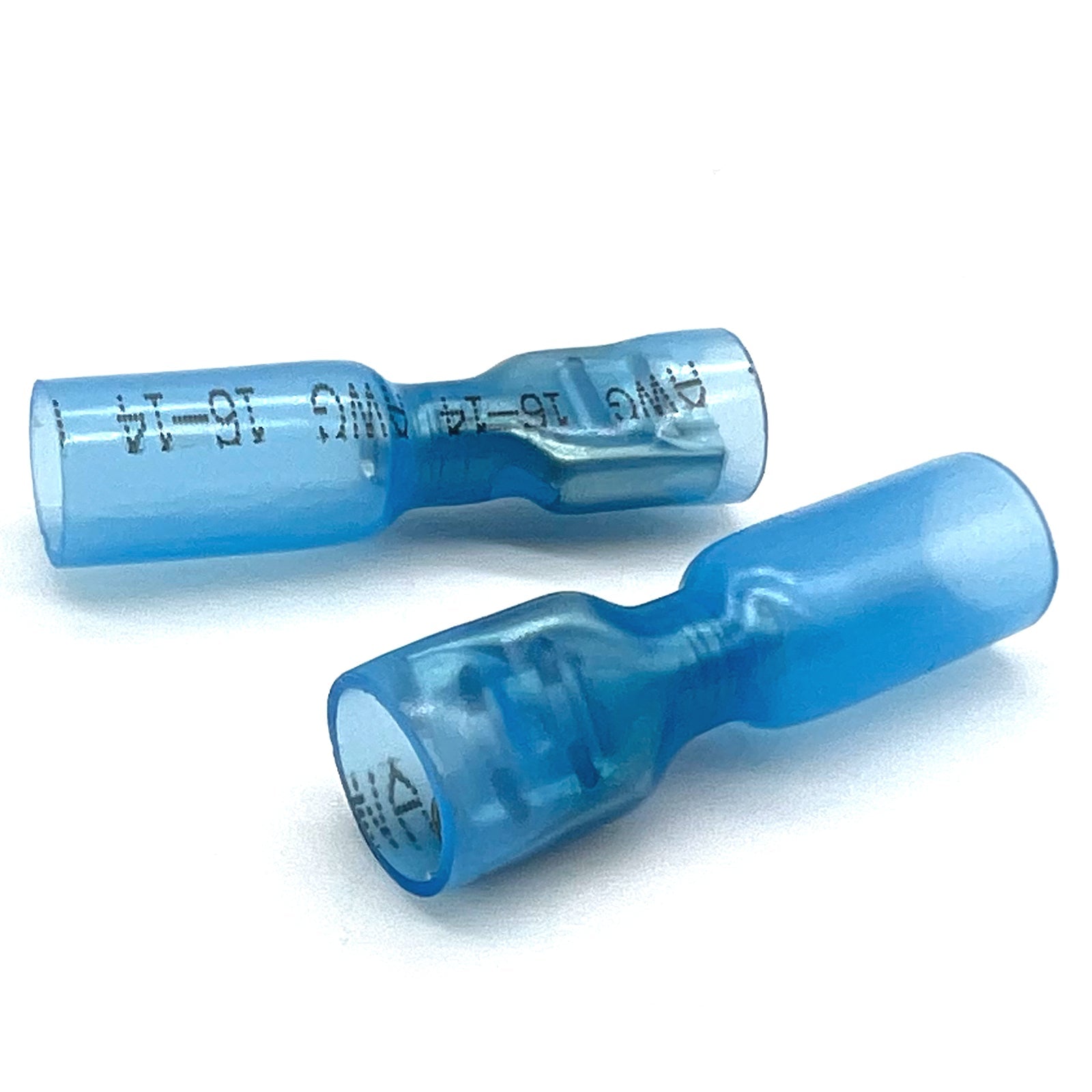 Blue Heat Shrink Female Spade Connectors, AWG 16-14