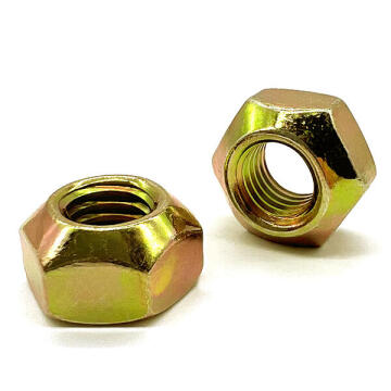 M14-2.0 Class 10 Hex Top Lock Nuts Coarse Thread Zinc Yellow