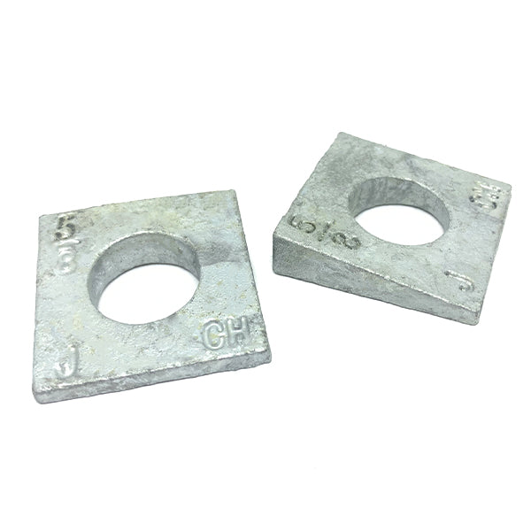 3/4 X 1-1/2" Square Beveled Washer Malleable Iron Hot Dip Galvanized