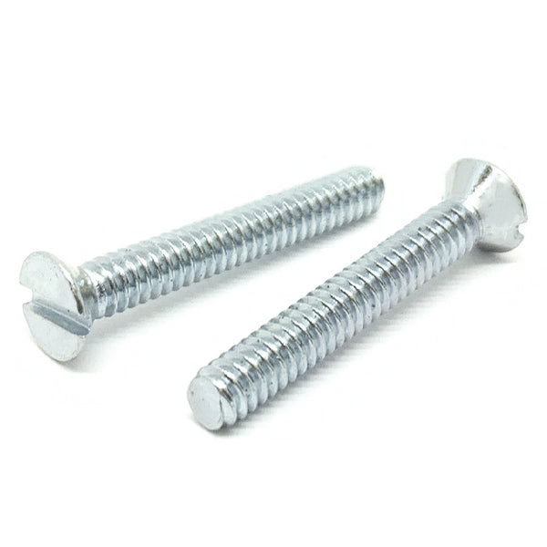 #6-32x1/4" Slotted Flat Head Machine Screws Steel Zinc