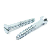 #10x3-1/2" Slotted Flat Head Wood Screws Zinc Clear
