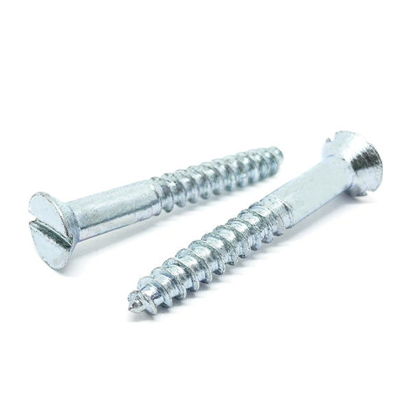 #10x2-1/4" Slotted Flat Head Wood Screws Zinc Clear