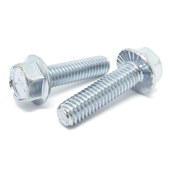 5/16-24x1" Grade 5 Serrated Hex Flange Bolts Zinc Clear