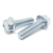 #10-32x3/4" Grade 5 Serrated Hex Flange Bolts Zinc Clear