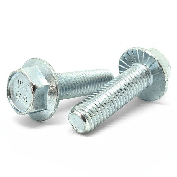 M8-1.25x40 Class 8.8 Hex Serrated Flange Bolts Zinc Clear