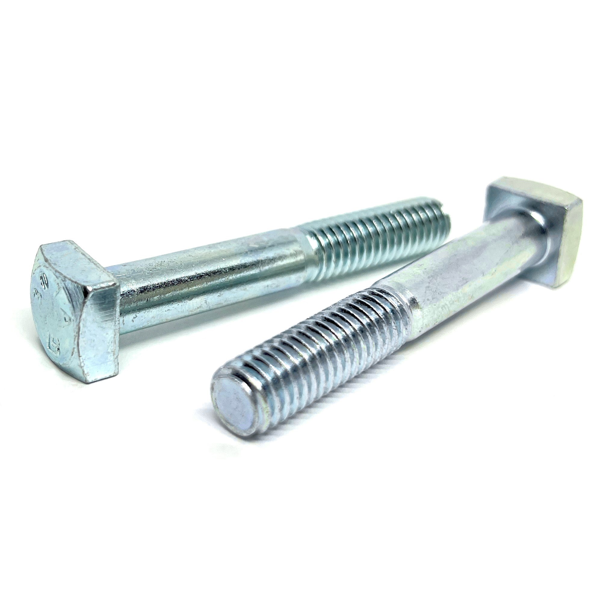 1"-8x7" Square Head Bolts Grade A307 Zinc Clear