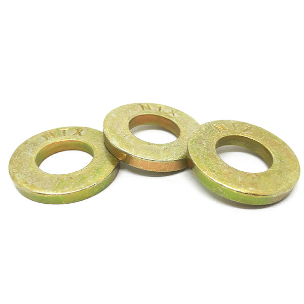 1" SAE Grade 8 Extra Thick Flat Washers Zinc Yellow