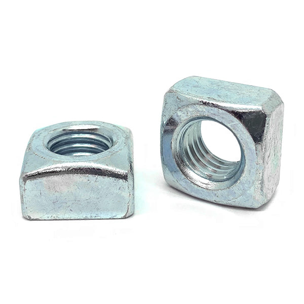 1/2"-13 Steel Square Nuts Zinc Clear