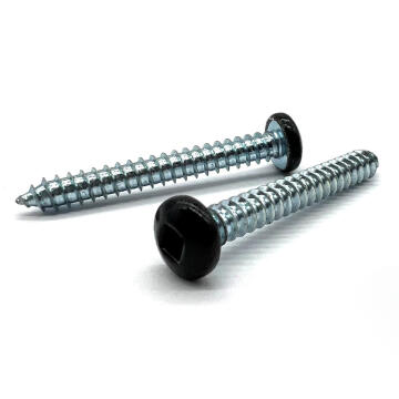 #8x1/2" Pan Head Square Drive Type AB Sheet Metal Screw Black Painted Head Zinc