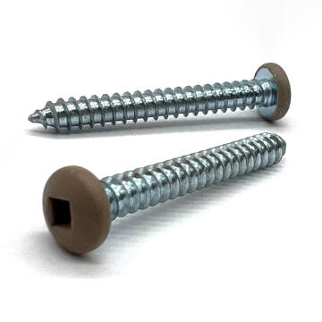 #10x1-1/2" Pan Head Square Drive Type AB Sheet Metal Screw Tan Painted Head Zinc
