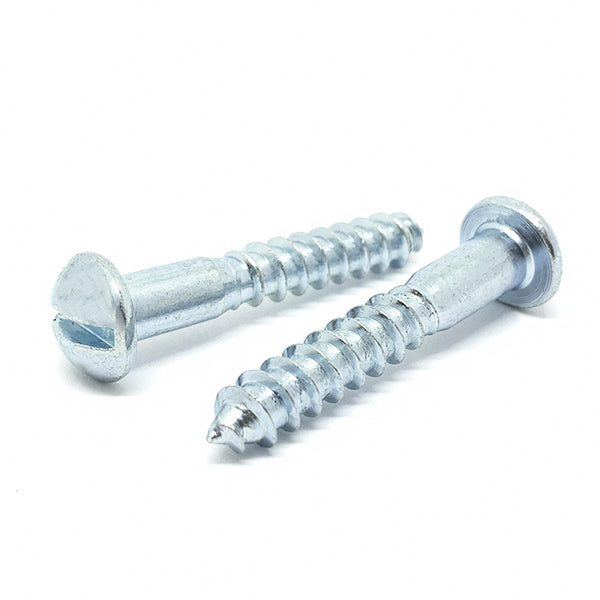 #6x1" Slotted Round Head Wood Screws Zinc Clear