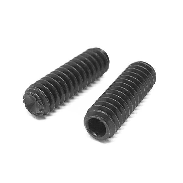 M5-0.8x25 Class 45H Knurled Cup Point Allen Socket Set Screws Black Oxide