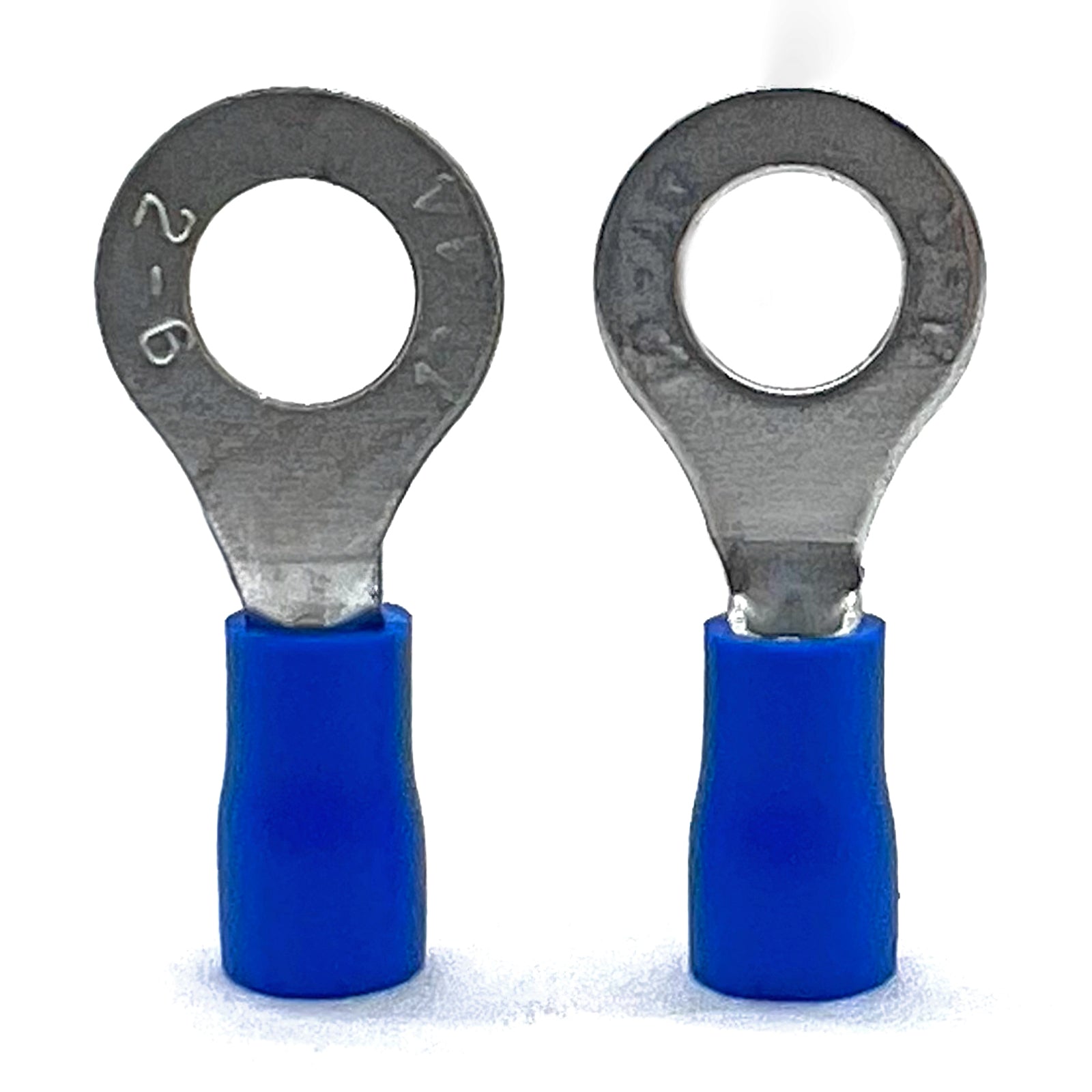 Blue PVC/Vinyl #10 Diameter Ring Crimp Connector, AWG 16-14