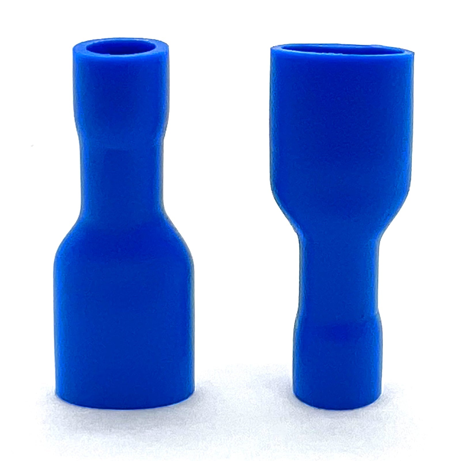 Blue PVC/Vinyl Female Spade Fully Insulated Crimp Connector, AWG 16-14